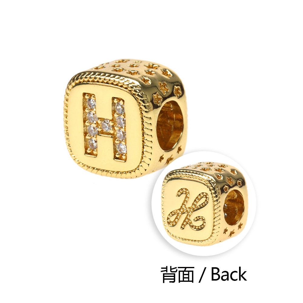 Pulseras De Cuentas De Cobre Chapado En Oro De Serpiente Del Alfabeto Al Por Mayor